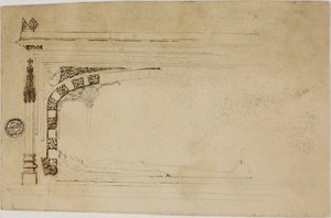 Onafgemaakte tekening van een graf door Unknown artist