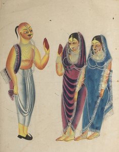 Vaishnava Toegewijde met Twee Vrouwen door Unknown artist