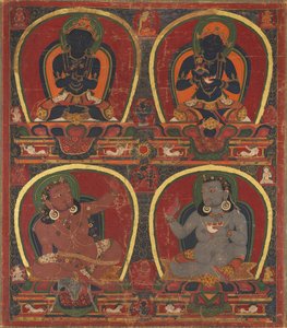 Vajradhara, Nairatmya, en Mahasiddhas Virupa en Kanha door Unknown artist