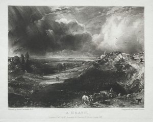 Verschillende onderwerpen van landschap, kenmerkend voor Engels landschap uit schilderijen van John Constable, R.A.: Een heide