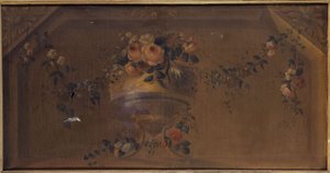 Vaas met bloemen in een nis. Tussen 1769 en 1789