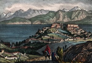 Zicht op Candle en de Atlas keten, stad ingenomen door Generaal Trézel van het Franse leger van Afrika in 1833. In 