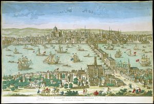 Zicht op Londen aan het begin van de 18e eeuw door Unknown artist