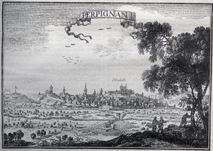 Zicht op Perpignan in de 17e eeuw door Unknown artist