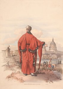Uitzicht op St. Pauls over de Rivier met Geklede Figuur op de Voorgrond door Unknown artist