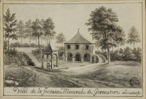 Uitzicht op de mineraalbron bij Geronstere door Unknown artist