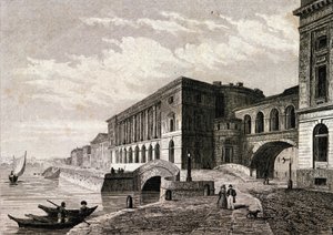 Uitzicht op het St. Petersburg Theater in 1828