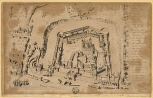 Gezicht op de Tower of London in 1553 door Unknown artist