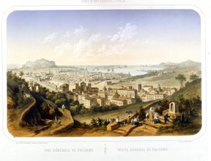 Uitzicht op de stad Palermo. 1850. Gravure uit 1860