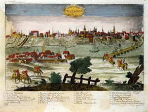 Zicht op de stad Warschau in Polen. Eind 18e eeuw door Unknown artist