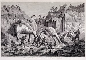 Uitzicht op de opgravingen van Khorsabad (Khunsabad) (Nineveh) - in "Rond de wereld" 2e week 1861