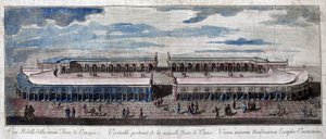 Uitzicht op de kermis van Venetië, Italië. Gravure uit de 18e eeuw. door Unknown artist