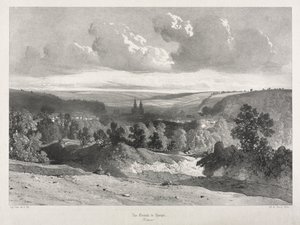 Pittoreske en romantische reizen in het oude Frankrijk. Bretagne: Algemeen uitzicht op Quimper