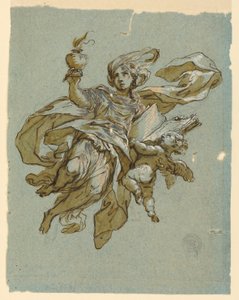 Muurschildering met allegorie van waakzaamheid door Unknown artist