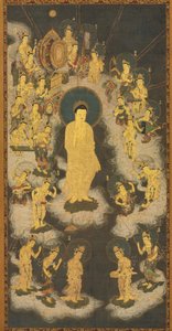 Welkomstnederdaling van Amida (Amida Raigō) door Unknown artist