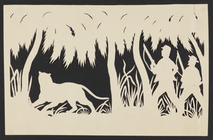 Witte Mannen die een Tijger Besluipen door Unknown artist