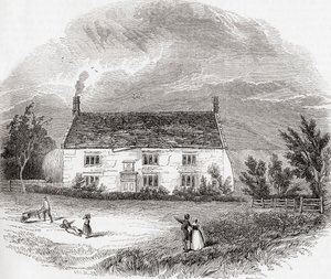 Woolsthorpe Manor, Woolsthorpe-by-Colsterworth, Lincolnshire, Engeland, uit Old England: A Pictorial Museum, pub. 1847 door Unknown artist