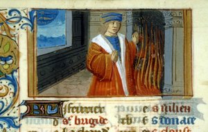 Zodiac Vissen, haard - miniatuur, Middeleeuwen: Toestemming vragen aan de Gemeentelijke Bibliotheek van Toulouse door Unknown artist