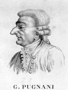 Portret van Gaetano Pugnani. Italiaanse violist en componist (geboren in Turijn)