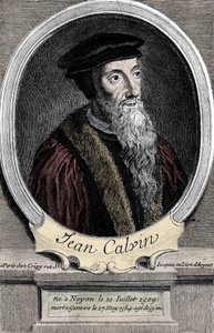Portret van Jean Calvin, Franse religieuze hervormer en schrijver door Unknown artist
