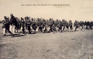 Bir Rashid in Barh el Gazel, Tsjaad, Franse legioensoldaten op patrouille. ansichtkaart 1910 door Unknown photographer