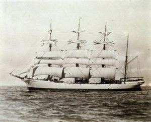 Franse zeilboot Emile Renouf voor Le Havre 02/07/1897 Fotografie door Unknown photographer