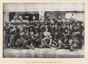 Groep van inheemse officieren en mannen, 20e Punjab Infanterie