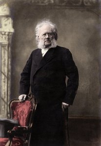 HENRIK IBSEN (1828-1906) Noorse dichter en toneelschrijver - Portret van Henrik (Henri) Johan Ibsen (1828-1906), Noorse toneelschrijver door Unknown photographer