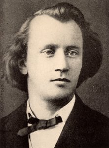 Johannes Brahms (1833-1897) Duitse componist, halftoon in 1866