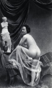 Naakte vrouw poseren rug ongeveer 1855 Anonieme fotografie