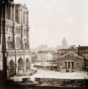 Notre Dame de Paris en het plein, eind 19e eeuw door Unknown photographer