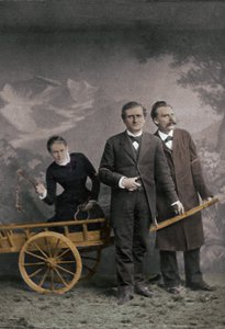 Paul Ree (1849-1901) Engelse filosoof - Lou Andreas-Salome (1861-1937) Russische psychoanalyticus - Friedrich Nietzsche (1844-1900) Duitse filosoof - Mei 1882 (Luzern, Atelier Jules Bonnet) door Unknown photographer