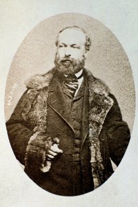 Portret van Antonio Bazzini, Italiaanse componist en violist (zwart-wit foto) door Unknown photographer