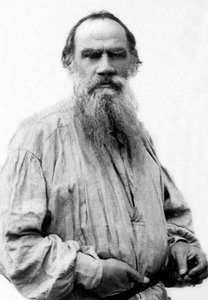 Portret van Leon Tolstoi (1828-1910), Russische schrijver door Unknown photographer