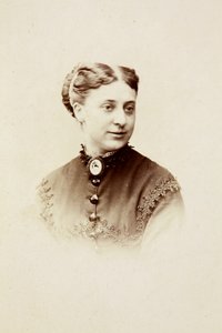Portret van juffrouw Dunlop, ca. 1860s (zwart-wit foto)