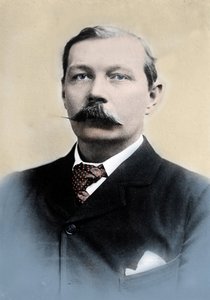 Portret van Sir Arthur Conan Doyle (1859-1930), Engelse schrijver, bedenker van het personage 