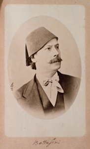 Portret van de Italiaanse dirigent, contrabassist en componist Giovanni Bottesini (1821-1889) Fotografie. 19e eeuw Bologna, civico museo bibliografico musicale door Unknown photographer