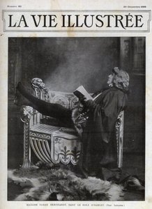 Sarah Bernhardt (1844-1923) in de rol van Hamlet door Shakespeare - omslag van het Illustered Life van 1899