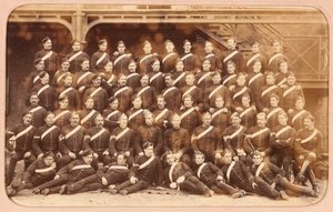 Soldaten van de 1e (Koninklijke) Dragoons in staluniform, Aldershot