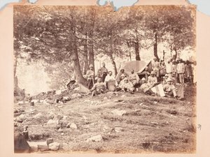 Telegraaf en Signaleerders bij Kaim Gulli, Black Mountain Expeditie, 1888 door Unknown