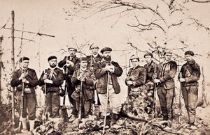 Derde Carlistenoorlog (1872-1876): De Santa Cruz priester en zijn bewaker. Fotografie Spanje, San Sebastian, Gemeentemuseum van San Telmo. door Unknown photographer