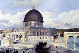 Uitzicht op de Moskee van Omar in Jeruzalem