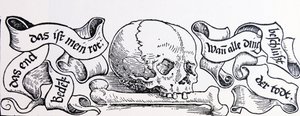 Venale Liefde, houtsnede die de dood afbeeldt, ca.1511