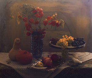 Stilleven met herfstfruit