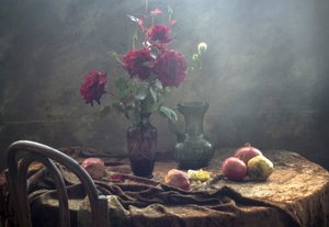 Stilleven met vintage rozen door UstinaGreen