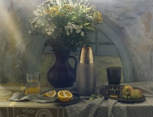 Wilde bloemen en vers fruit door UstinaGreen