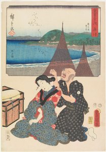 Okitsu door Utagawa (1786-1865) Hiroshige & Kunisada
