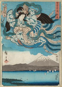 Ejiri, uitgegeven door Maru-ya Kyushiro, ca. 1850 (kleur houtsnede)