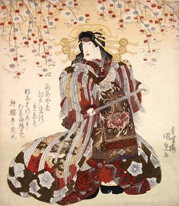 Iwai Kumesaburo II als Agemaki in Sukeroku yukari no Edo zakura door Utagawa Kunisada