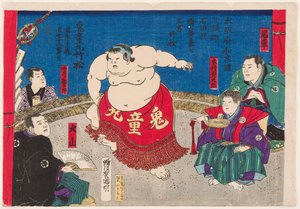 Portret van de sumoworstelaar Kidomaru, 11 jaar oud door Utagawa  Kuniaki